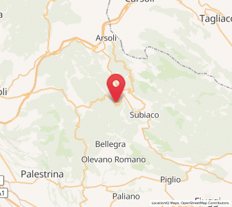 Map of Canterano, Lazio