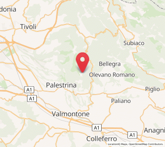 Map of Capranica Prenestina, Lazio