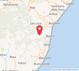 Map of Caraffa del Bianco, Calabria