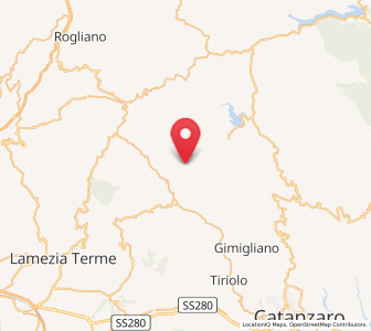 Map of Carlopoli, Calabria