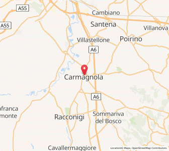 Map of Carmagnole, Piedmont