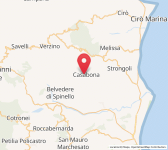 Map of Casabona, Calabria