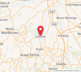 Map of Cassine, Piedmont