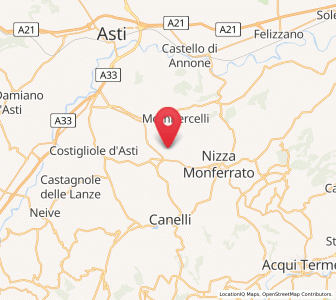 Map of Castelnuovo Calcea, Piedmont