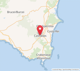 Map of Castiadas, Sardinia