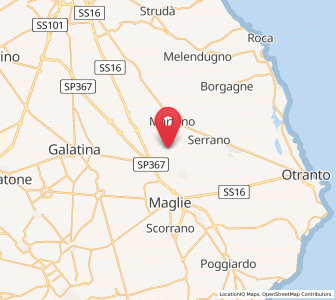 Map of Castrignano de'Greci, Apulia