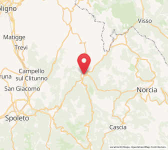 Map of Cerreto di Spoleto, Umbria