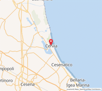 Map of Cervia, Emilia-Romagna