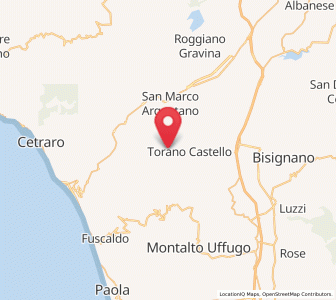 Map of Cerzeto, Calabria