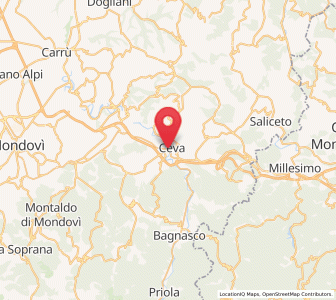 Map of Ceva, Piedmont