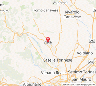 Map of Cirié, Piedmont
