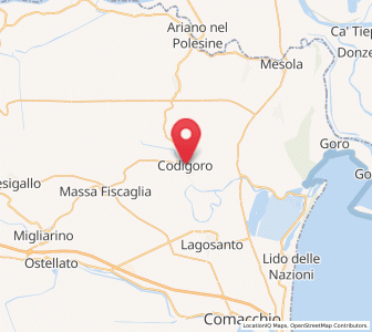 Map of Codigoro, Emilia-Romagna