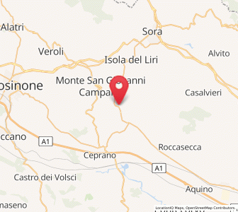 Map of Collefontana-Fontana Liri Inferiore, Lazio