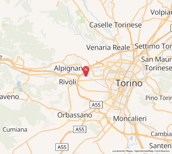 Map of Collegno, Piedmont