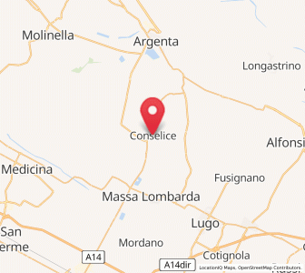 Map of Conselice, Emilia-Romagna