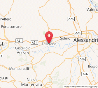 Map of Felizzano, Piedmont