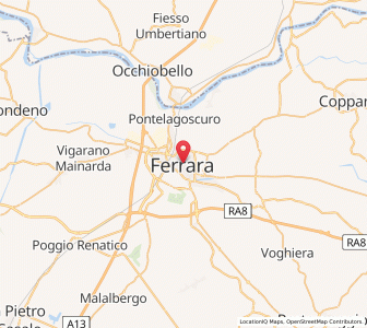 Map of Ferrare, Emilia-Romagna