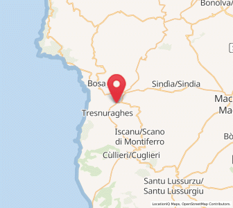 Map of Flussio, Sardinia