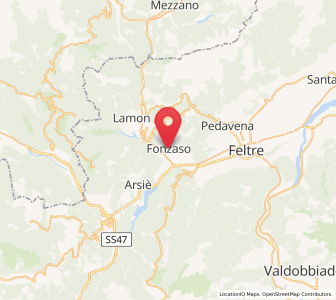 Map of Fonzaso, Veneto
