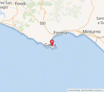 Map of Gaète, Lazio