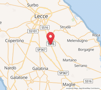 Map of Galugnano, Apulia