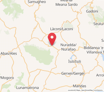Map of Genoni, Sardinia