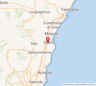 Map of Giarre, Sicily