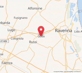 Map of Godo, Emilia-Romagna