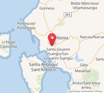 Map of Is Urigus, Sardinia