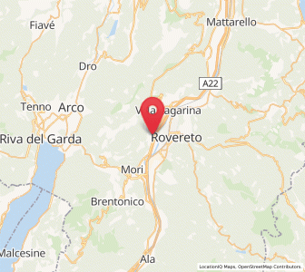 Map of Isera, Trentino-Alto Adige
