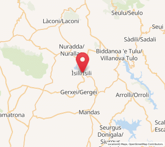 Map of Isili, Sardinia
