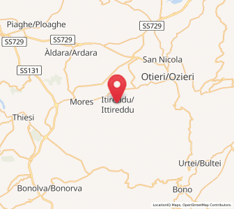 Map of Ittireddu, Sardinia