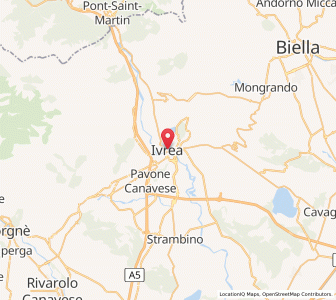 Map of Ivrée, Piedmont