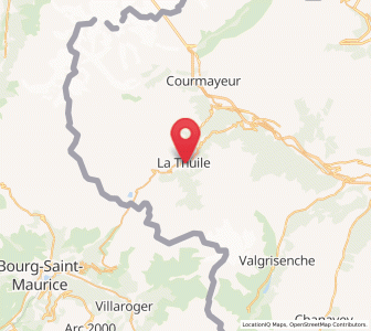 Map of La Thuile, Aosta Valley