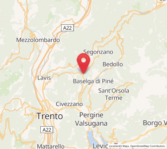 Map of Lases, Trentino-Alto Adige