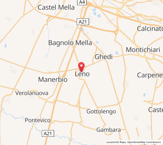 Map of Leno, Lombardy