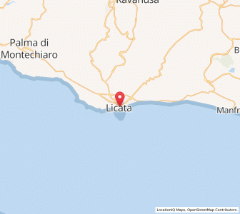 Map of Licata, Sicily
