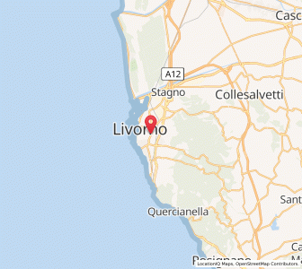 Map of Livourne, Tuscany
