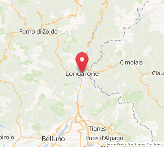 Map of Longarone, Veneto