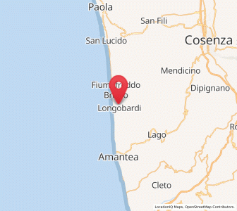 Map of Longobardi, Calabria