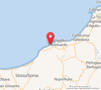 Map of Lu Bagnu, Sardinia