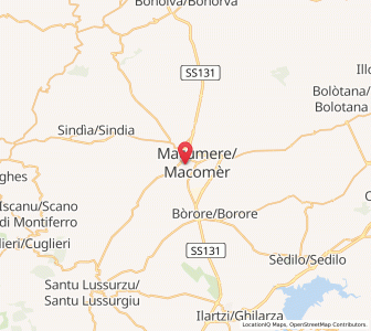 Map of Macomer, Sardinia