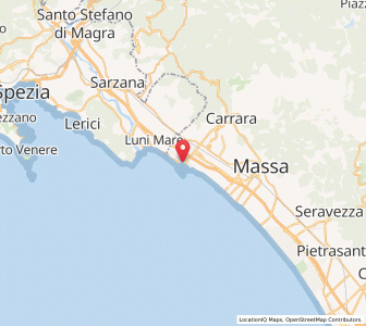Map of Marina di Carrara, Tuscany