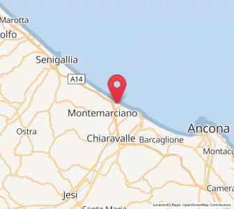 Map of Marina di Montemarciano, The Marches