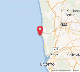 Map of Marina di Pisa, Tuscany