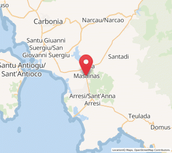 Map of Masainas, Sardinia