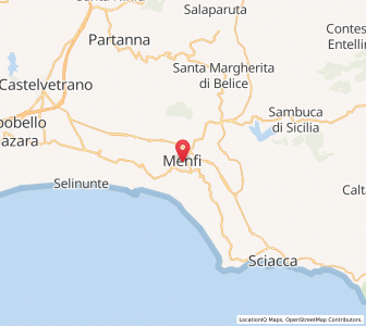 Map of Menfi, Sicily