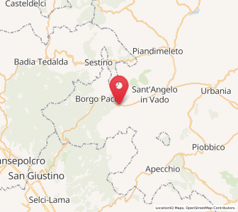 Map of Mercatello sul Metauro, The Marches