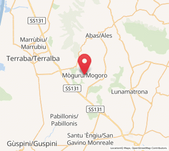 Map of Mogoro, Sardinia