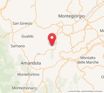 Map of Monte Vidon Combatte, The Marches